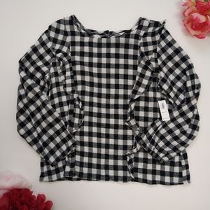 Old Navy Buffalo Plaid Cottagecore Ruffled Top 16